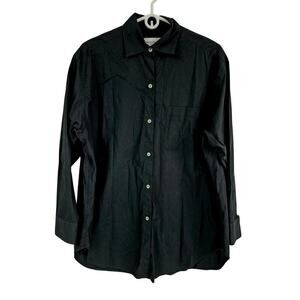 Emanuel Ungaro 100% Cotton Black Button Down  Shirt Sz M